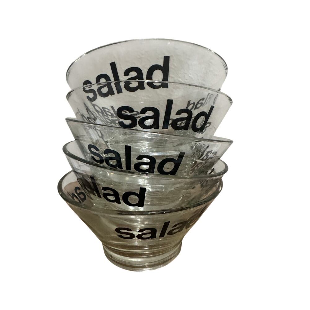Wheaton 1970’s Typography Salad Bowls Set 5